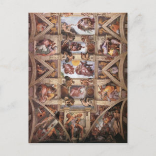 Carte Postale Plafond de chapelle de Sistine