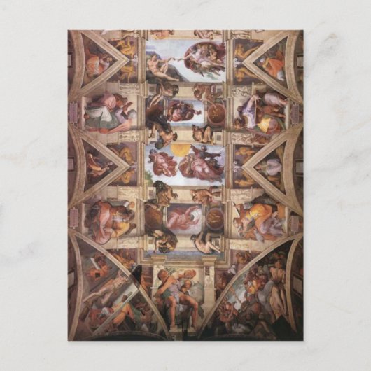 Carte Postale Plafond de chapelle de Sistine (Devant)