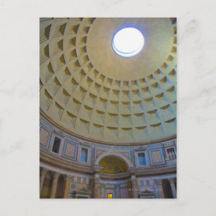 Carte Postale Plafond du Panthéon à Rome, Italie.