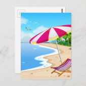 Carte Postale Plage (Devant / Derrière)