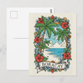 Carte Postale Plage à Boracay Philippines (Devant / Derrière)