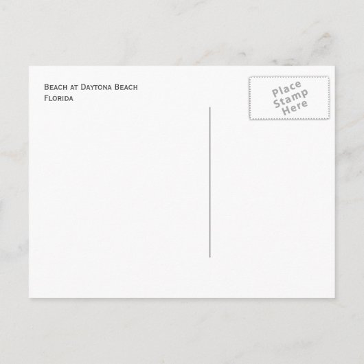 Carte Postale Plage à Daytona Beach, Floride (Dos)