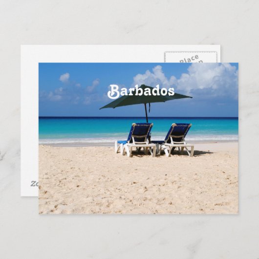 Carte Postale Plage à La Barbade (Devant / Derrière)