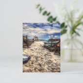 Carte Postale Plage abandonnée vide post-apocalyptique (Debout devant)