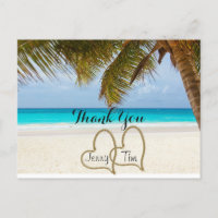 plage amour coeur palme nuptiale merci