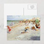 Carte Postale Plage animée en été (Devant / Derrière)