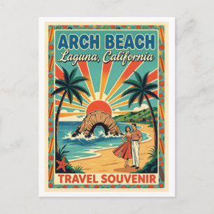 Carte Postale Plage Arch, Laguna CA Voyage Rétro