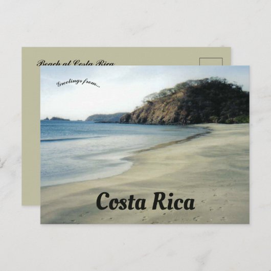 Carte Postale Plage au Costa Rica (Devant / Derrière)