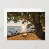 Carte Postale Plage au coucher du soleil (Devant / Derrière)