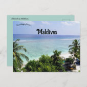 Carte Postale Plage aux Maldives (Devant / Derrière)
