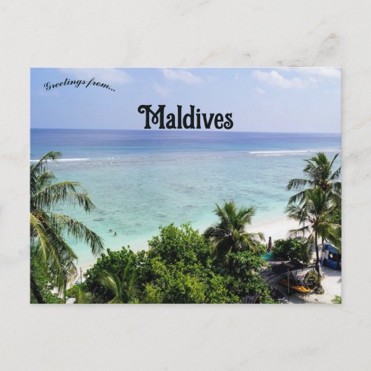 Carte Postale Plage aux Maldives (Devant)