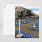 Carte Postale Plage avec lits (Devant / Derrière)