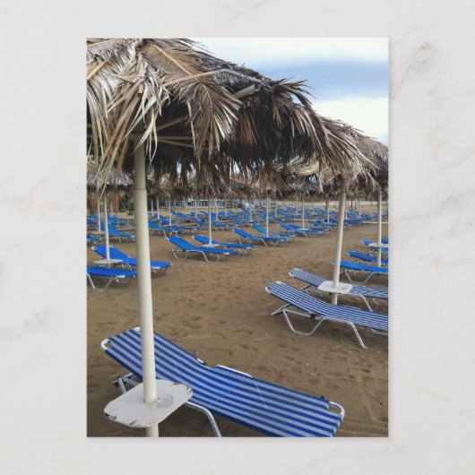 Carte Postale Plage avec lits (Devant)