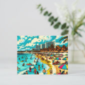 Carte Postale Plage avec une ambiance Pop Art (Debout devant)