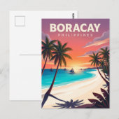 Carte Postale Plage Blanche de Boracay Philippines (Devant / Derrière)