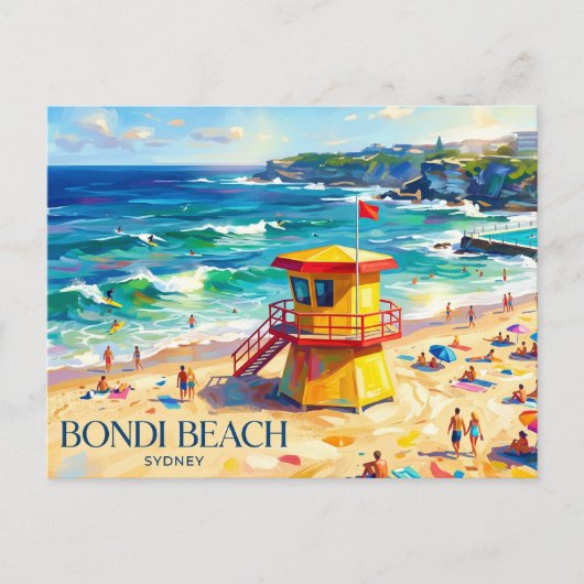 Carte Postale Plage Bondi Australie (Devant)