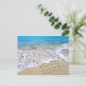 Carte Postale Plage Bonne Année 2027 (Debout devant)