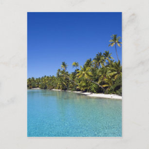 Carte Postale Plage bordée de palmiers Cook Islands 2