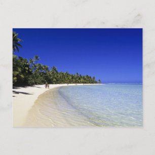 Carte Postale Plage bordée de palmiers Îles Cook 8