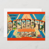 Carte Postale Plage colorée Rehoboth (Devant / Derrière)