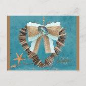 Carte Postale Plage côtière Thème Bois Dérivé Jour des Valentine (Devant)