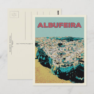 Carte Postale Plage d'Albufeira du ciel Portugal illustration