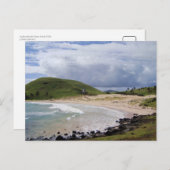 Carte Postale Plage d'Anakena, Île de Pâques, Chili (Devant / Derrière)
