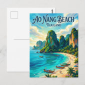 Carte Postale Plage d'Ao Nang Thaïlande (Devant / Derrière)