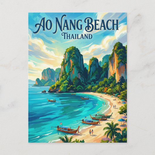 Carte Postale Plage d'Ao Nang Thaïlande (Devant)