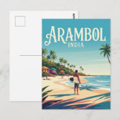 Carte Postale Plage d'Arambol Inde (Devant / Derrière)