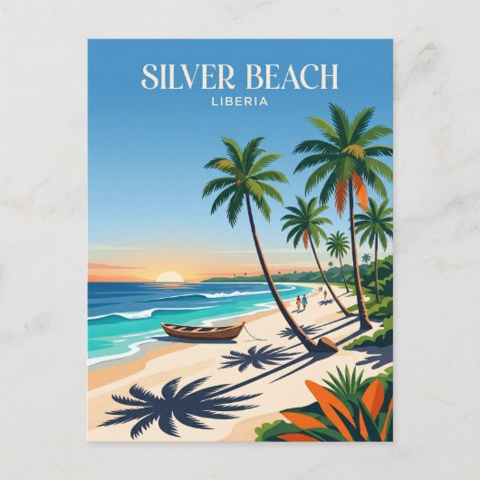 Carte Postale Plage d'Argent Liberia (Devant)