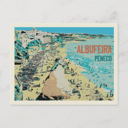 Carte Postale Plage de Albufeira Peneco, Algarve, Portugal (Devant)