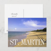 Carte Postale Plage de Baie Longue, St-Martin | Merci (Devant / Derrière)