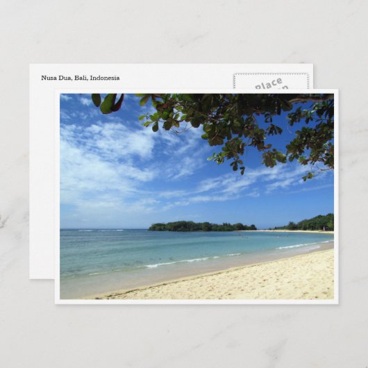 Carte Postale plage de bali (Devant / Derrière)