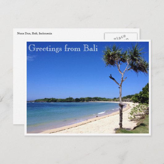 Carte Postale plage de bali (Devant / Derrière)