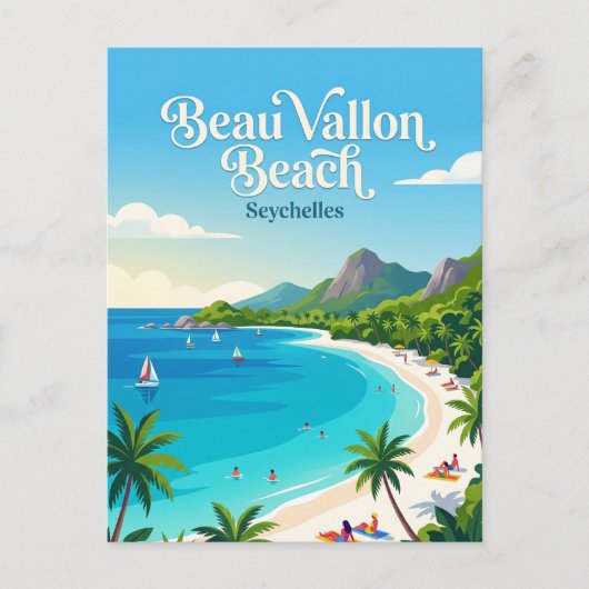 Carte Postale Plage de Beau Vallon Seychelles (Devant)