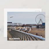 Carte Postale Plage de Blackpool (Devant / Derrière)