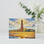Carte Postale Plage de Blackpool (Debout devant)