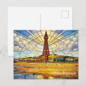 Carte Postale Plage de Blackpool (Devant / Derrière)