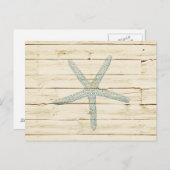 Carte Postale Plage de bois de framboise bleu Faux Cream (Devant / Derrière)