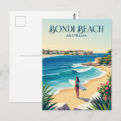 Carte Postale Plage de Bondi en Australie (Devant / Derrière)