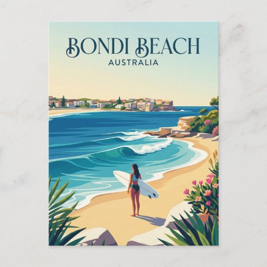 Carte Postale Plage de Bondi en Australie (Devant)