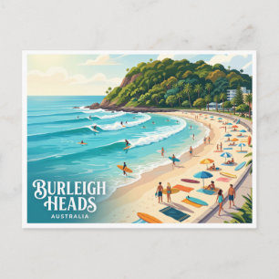Carte Postale Plage de Burleigh Heads Gold Coast Australie