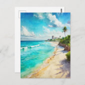 Carte Postale Plage de Cancun Mexique (Devant / Derrière)