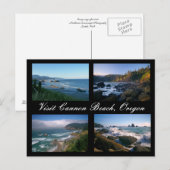 Carte Postale Plage de canon de visite, Orégon (Devant / Derrière)