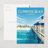 Carte Postale Plage de Clearwater États-Unis (Devant / Derrière)