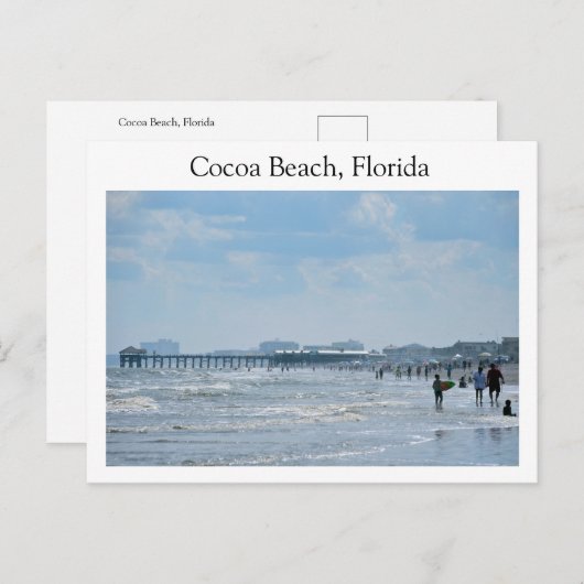 Carte Postale Plage de Cocoa, Floride (Devant / Derrière)