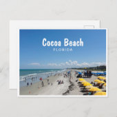 Carte Postale Plage de Cocoa, Floride photo de la scène de plage (Devant / Derrière)