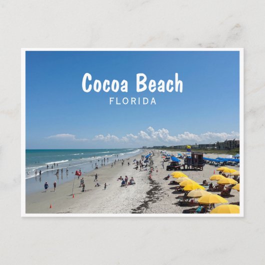 Carte Postale Plage de Cocoa, Floride photo de la scène de plage (Devant)