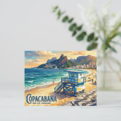 Carte Postale Plage de Copacabana Brésil (Debout devant)